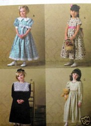 7924 VOGUE LONG FLARE GIRLS EMPIRE DRESS PATTERN 1-3, 4-6